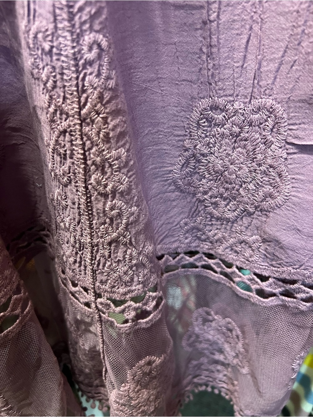 Lavender Embroidered Lace Tunic - Picture 3 of 5